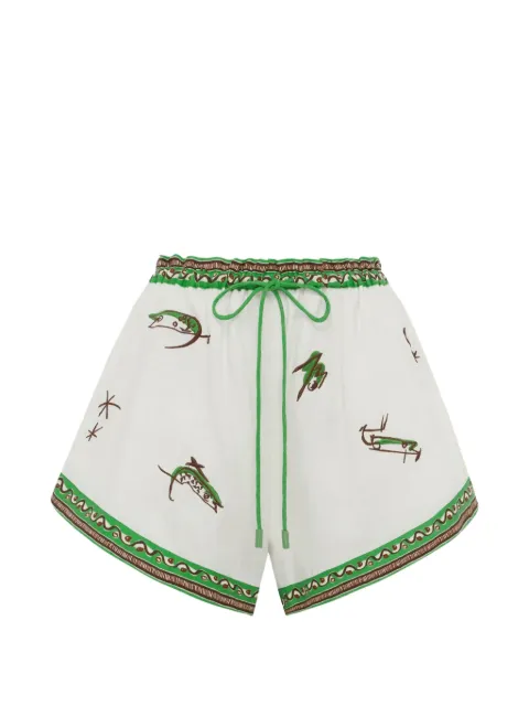 ALEMAIS Wanda embroidered shorts Neutrals 7403P