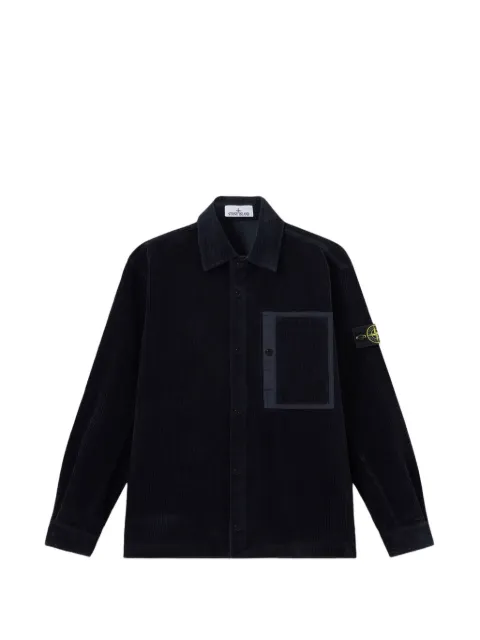 Stone Island corduroy patch-pocket overshirt Blue L2S151200016S0212