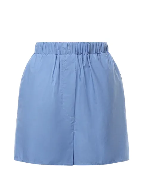 The Frankie Shop Lui logo-embroidered elasticated-waist shorts Blue SHFS064583000