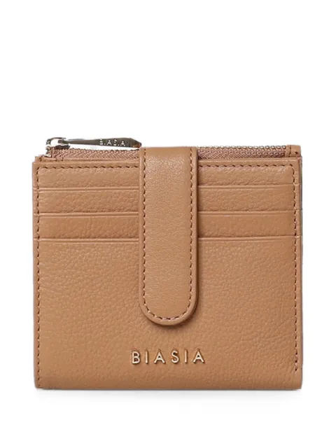 BIASIA logo-plaque pebbled wallet Neutrals BIPP9FF285004