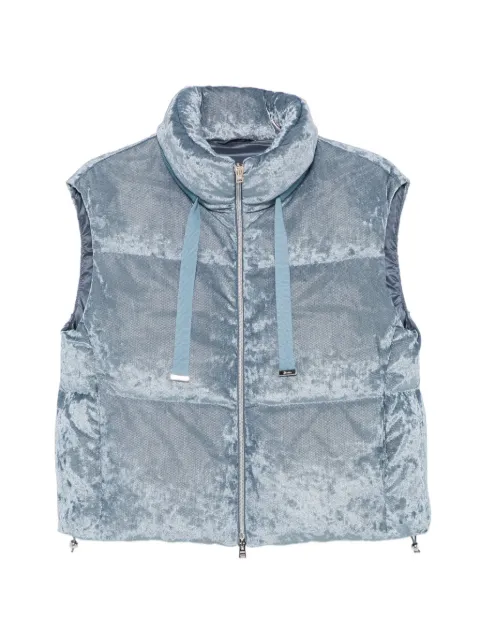 Herno quilted velvet zip-up gilet Blue PI00185DR12904