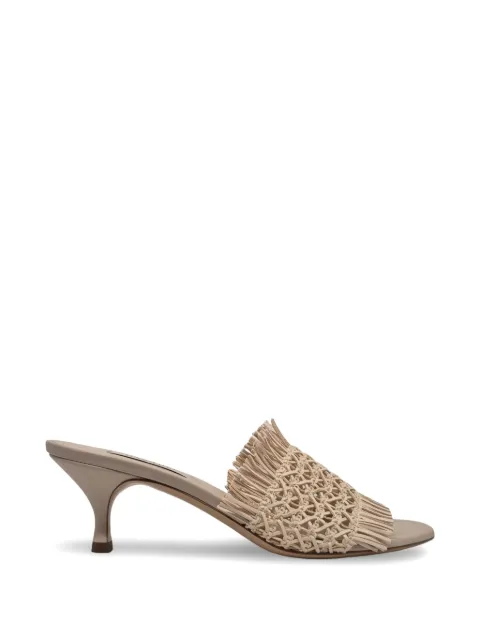 Casadei fringe-detail heeled sandals Neutrals 1M566B0501MADAG