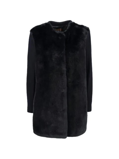 Falconeri faux-fur panel coat Blue CVM266130