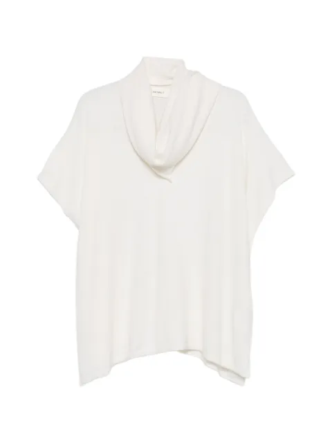 Lisa Yang Jordana cowl-neck short-sleeve sweater Neutrals 2026453