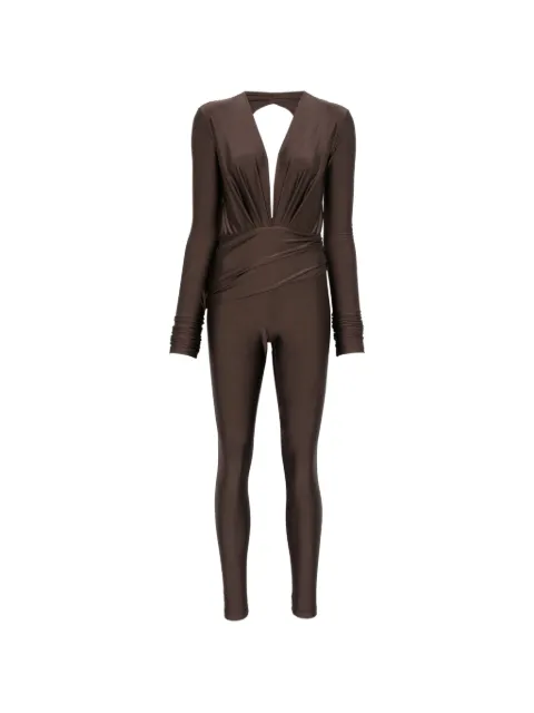 THE ANDAMANE Zelda V-neck jumpsuit Brown T200150ATJP062