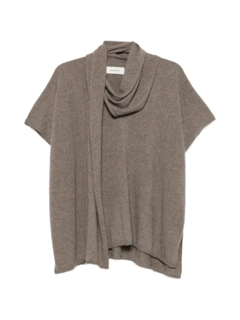 Lisa Yang draped-scarf sweater Brown 2026453