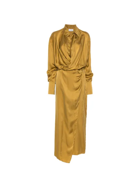 THE ANDAMANE Paloma long-sleeve maxi dress Yellow T200102ATNV147