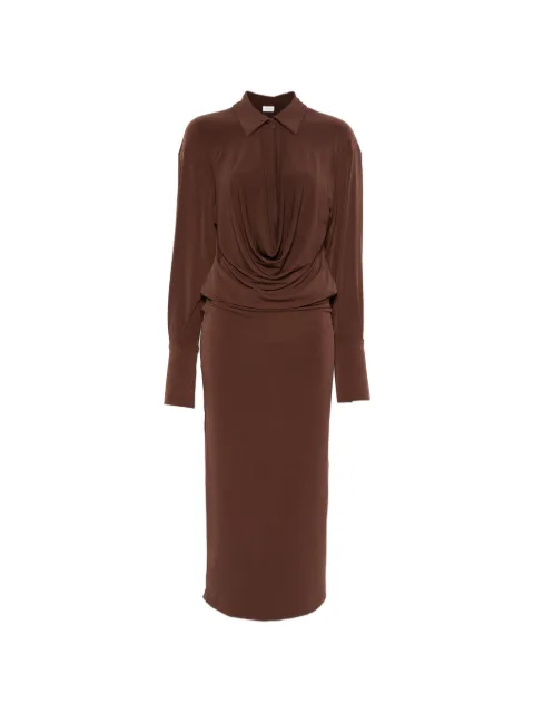 THE ANDAMANE Lilia long-sleeve maxi dress Brown T200108ATJP199