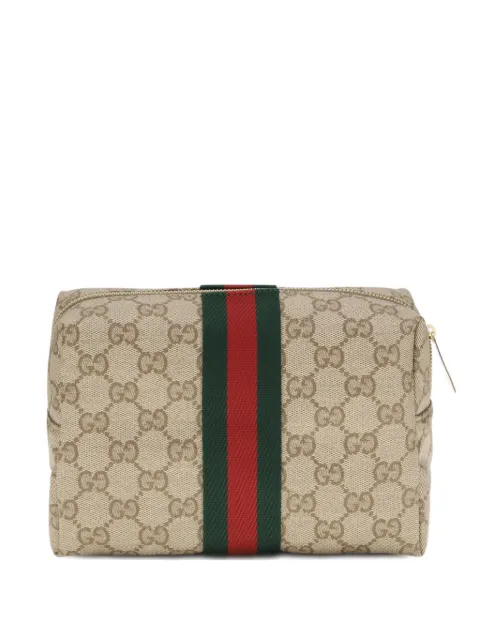 Gucci GG Supreme Web-stripe make up bag Neutrals 876051FAF8R
