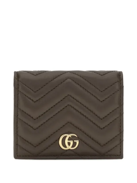 Gucci small GG Marmont chevron-quilted wallet Brown 466492PCEXAAGUV