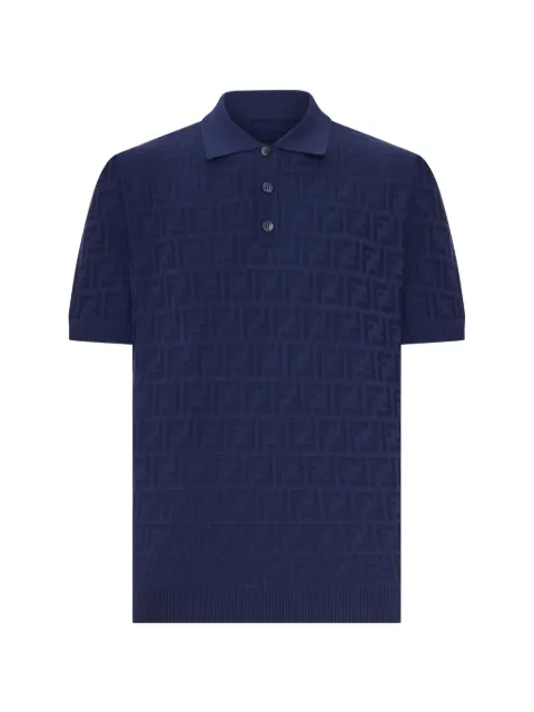 FENDI FF-motif polo shirt Blue FZC162AUW0