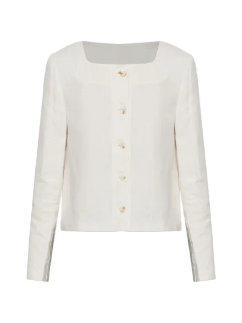Posse Emma square-neck button-up jacket Neutrals PS16570
