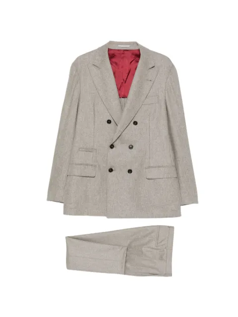 Brunello Cucinelli double-breasted wool suit Grey M038PLDPHC360