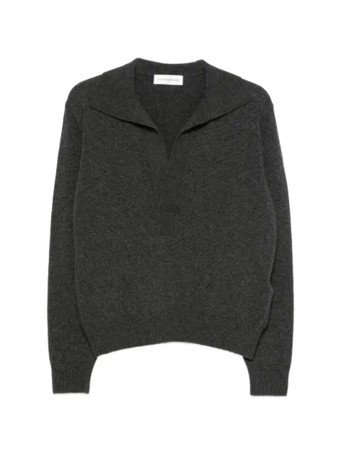 Victoria Beckham spread-collar V-neck sweater Grey 1326KJU007475A