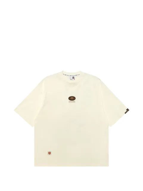 AAPE BY *A BATHING APE® logo-patch puff-print T-shirt Neutrals ATE1670XXQ