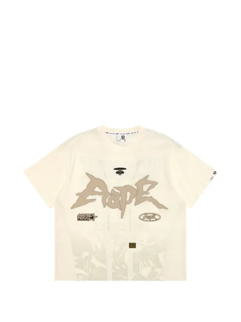 AAPE BY *A BATHING APE® logo-appliqué cotton T-shirt Neutrals ATE1866XXQ