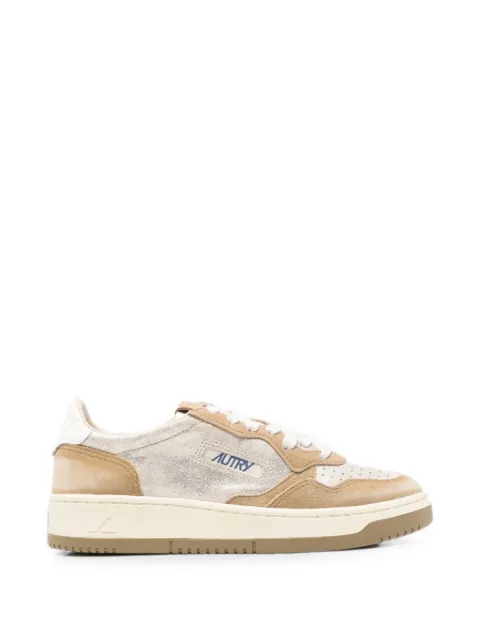 Autry Medalist metallic-effect panelled sneakers Neutrals AULWYB01