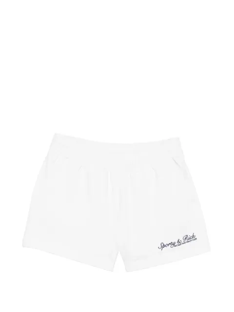 Sporty & Rich logo-embroidered elasticated shorts White SH03775325WH01