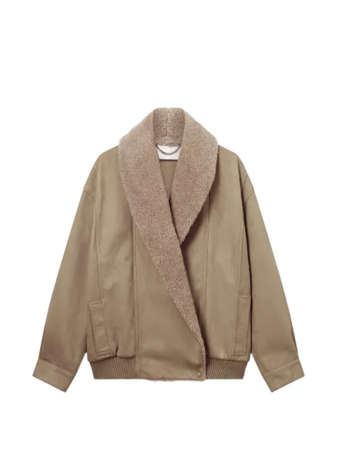 Stella McCartney faux-shearling-trim bomber jacket Neutrals 680154SIB07