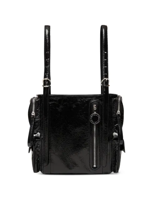 Stella McCartney crinkled-finish multi-pocket tote bag Black 7B0209WP0767