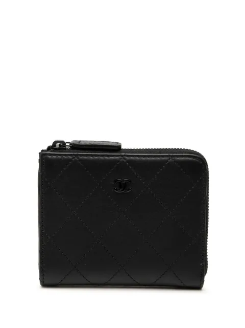 CHANEL Pre-Owned 2021-2026 CC Quilted Calfskin Zip Wallet small wallets Black DU1QN0UR3O5WB5Y1