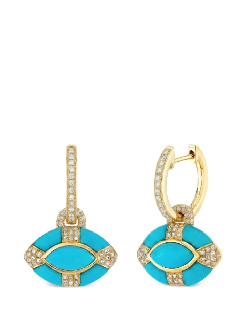 SHAY Evil Eye turquoise and diamond earrings Gold SE429
