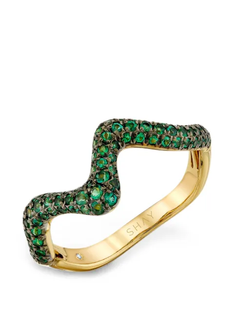 SHAY Wave emerald ring Gold SR620