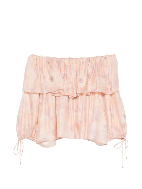 Chloé ruffled off-shoulder blouse Pink CH26AHT45309
