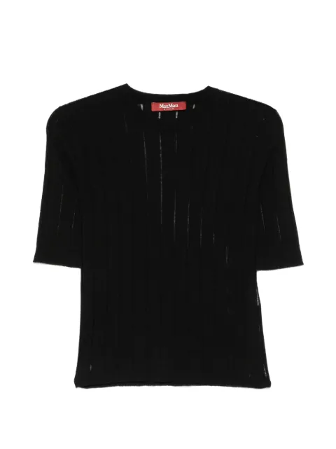 Max Mara ribbed-knit short-sleeve T-shirt Black 2626366041600