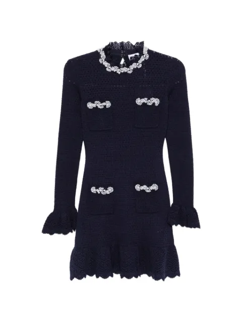 Self-Portrait bead-embellished mini dress Blue AW26085SA