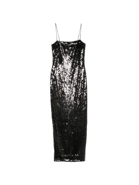 ROTATE BIRGER CHRISTENSEN square-neck sequin-embellished midi dress Black 116139100