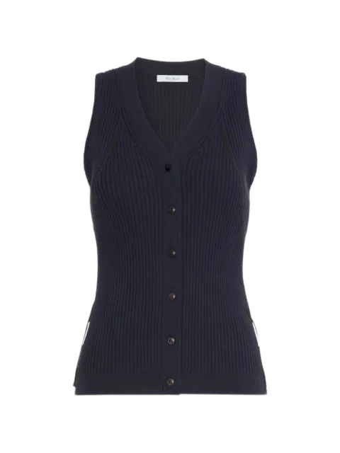 Max Mara cotton and viscose yarn gilet - ultramarine Blue 2621356021600