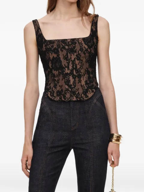 Self-Portrait black lace corset top Black AW26004TB
