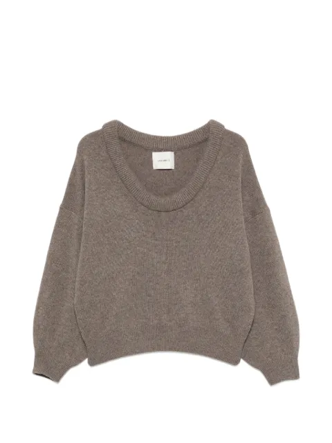 Lisa Yang Doria ribbed-trim drop-shoulder sweater Brown 2026426