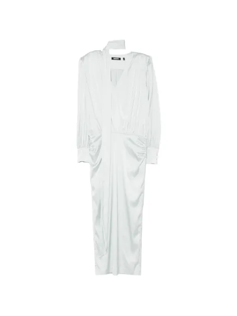 ROTATE BIRGER CHRISTENSEN pleated pussy-bow midi dress Green 1162121326