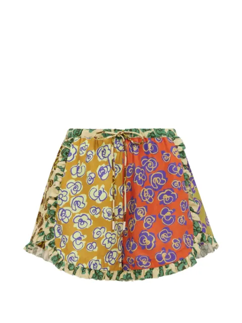 ALEMAIS Patty spliced shorts Yellow 7232PMULTI