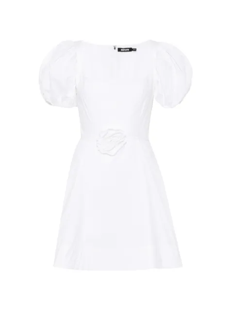 ROTATE BIRGER CHRISTENSEN puff-sleeve floral-appliqué mini dress White 116144400