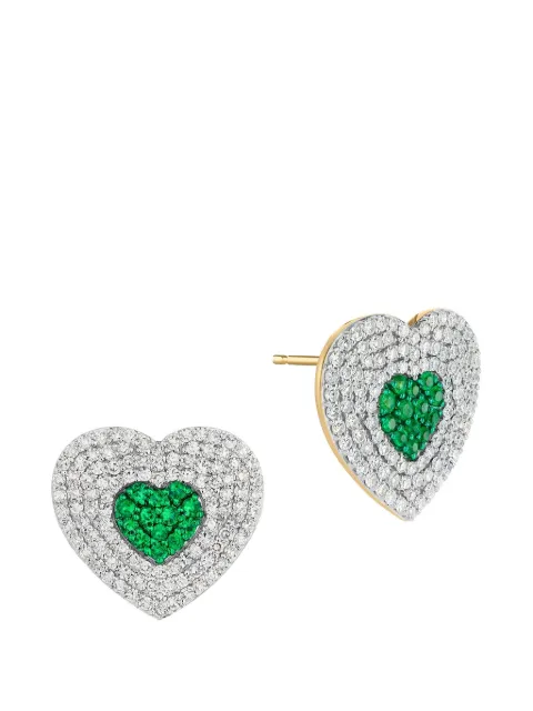 PHILLIPS HOUSE Infinity Heartbeat emerald and diamond earrings Gold E1828EMDY