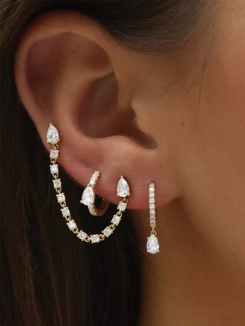 Anita Ko diamond double loop earring Pink AKPDBLPRG