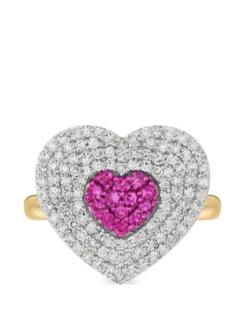 PHILLIPS HOUSE Infinity Heartbeat diamond and pink sapphire ring Gold R1734PSDY