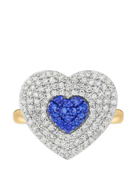 PHILLIPS HOUSE Infinity Heartbeat sapphire and diamond ring Gold R1734BSDY