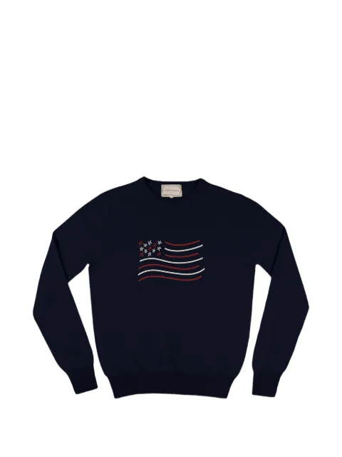 Lingua Franca Unity Flag crewneck sweatshirt Blue 022NVUNITYFLAGNVYREDIVOR