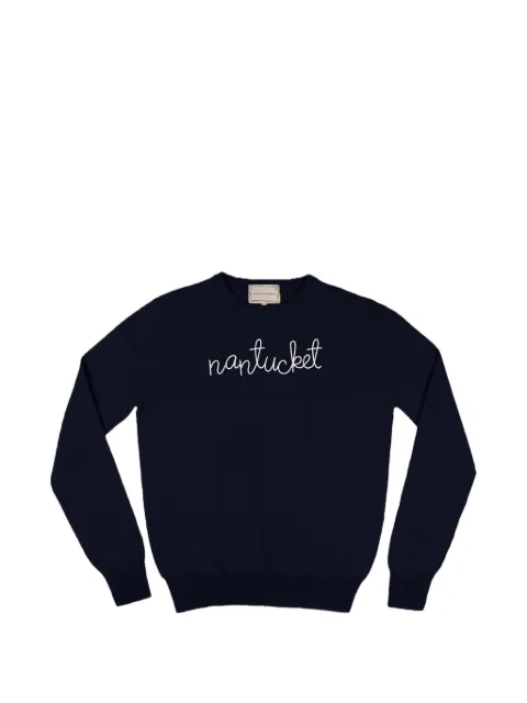 Lingua Franca Nantucket crew-neck sweatshirt Blue 002NVNANTCKTNAVYIVORYTHRD