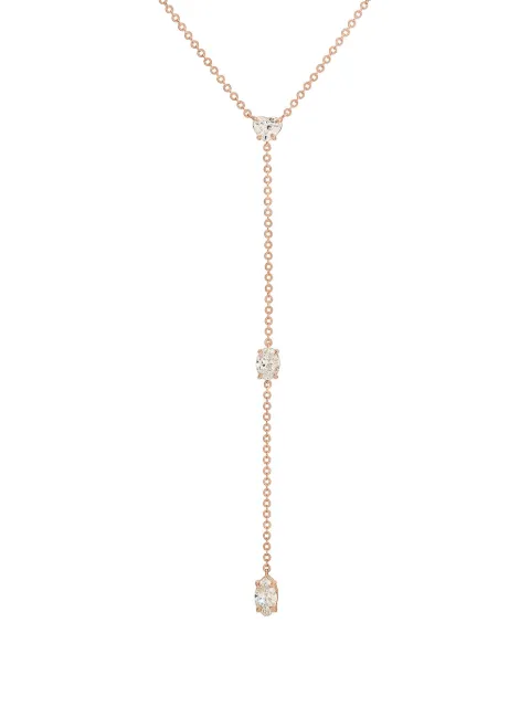 Anita Ko diamond heart and oval lariat necklace Pink AKNLHOMRG