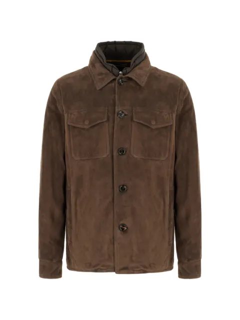Moorer Torquato-TZ suede layered-detail jacket Brown MOUGI101220