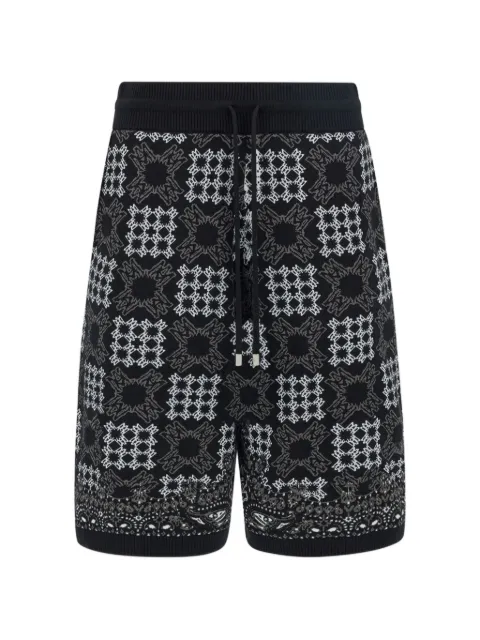 AMIRI Quad Checker track shorts Black AMBMSO1127