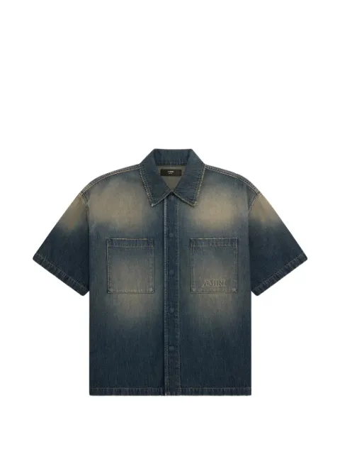AMIRI short-sleeved denim shirt Blue AM326SH001