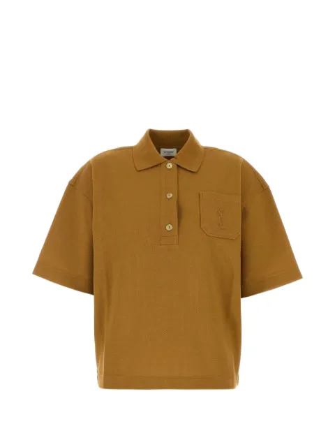 Saint Laurent Cassandre piqué polo shirt Brown 873300Y38BN