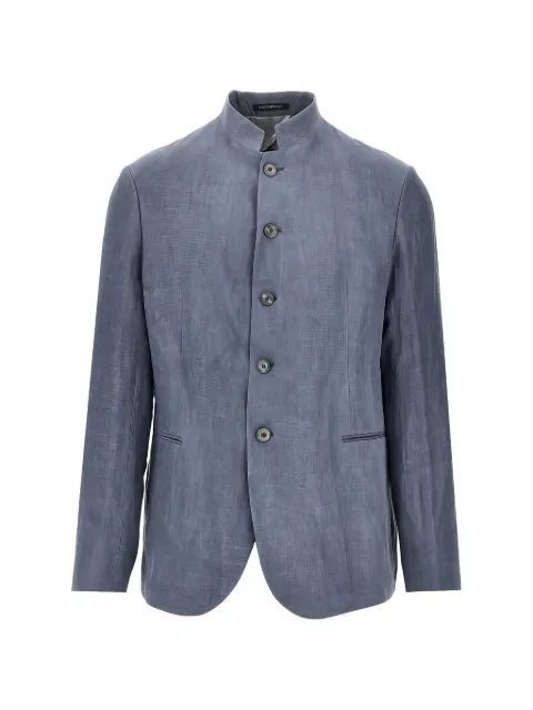 Emporio Armani guru-collar button-up jacket Grey EM005729TE19393