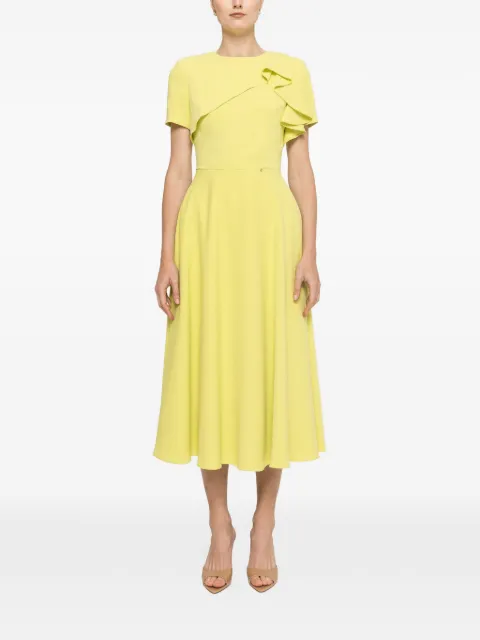 NISSA ruffled A-line midi dress Yellow RZ16636